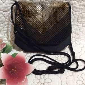 Gold, black silver sequined nice bag